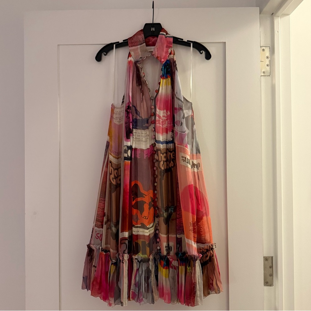 ZIMMERMANN Halterneck Ruffled Tiered Mini Dress - Picture 4 of 7